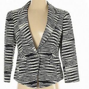 PORTS Black & White Print Blazer